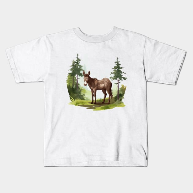 Little Donkey Kids T-Shirt by zooleisurelife